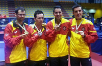Los cuatro medallistas