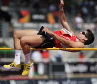 Salvador Cano, en el concurso de salto de altura del Mundial de Atletismo Paralímpico de Lyon