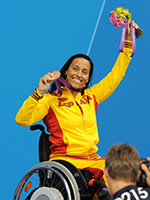 Teresa Perales medalla de bronce en 100 metros braza.