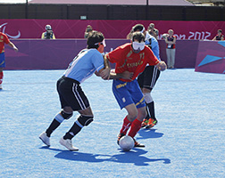 Partido de futbol 5 España - Argentina