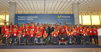 El Equipo Paralímpico Español, en la sede de Telefónica a su regreso de los Juegos Paralímpicos de Londres