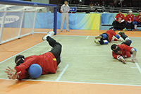 Fotografia de goalball en los Juegos Paralímpicos